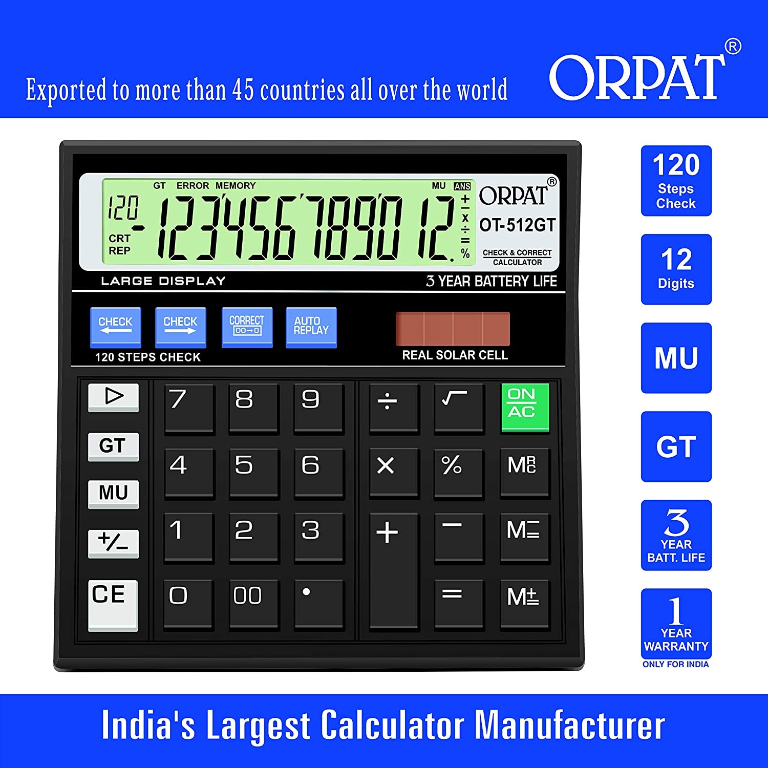 Orpat OT-512GT Calculator (Black)